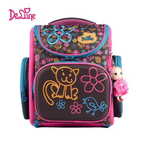 3-128schoolbag Delune брендовые школьные сумки для девочек От 5 до 9 лет мальчиков безопасные ортопедические детские школьные рюкзаки с 3D рисунком для 1-3 класса - Цвет: 3-128schoolbag