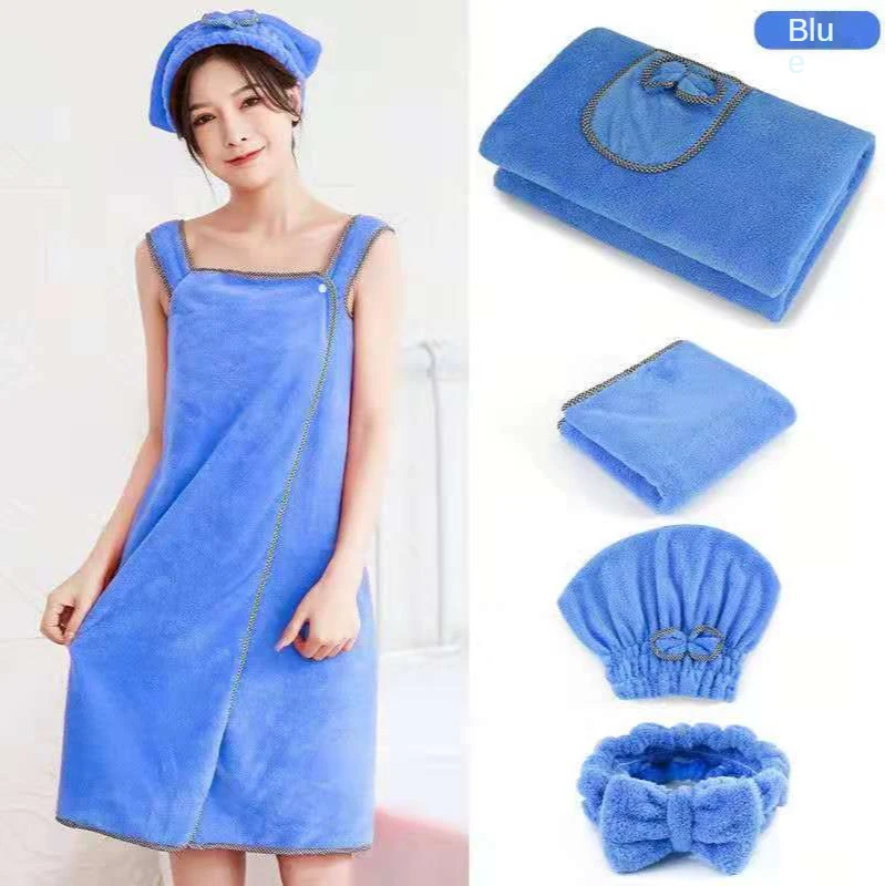 Home Wearable Bathrobes Women Microfiber Soft And Skin-Friendly Absorbent Bath Towels Textiles Bathroom Sauna Towel | Дом и сад