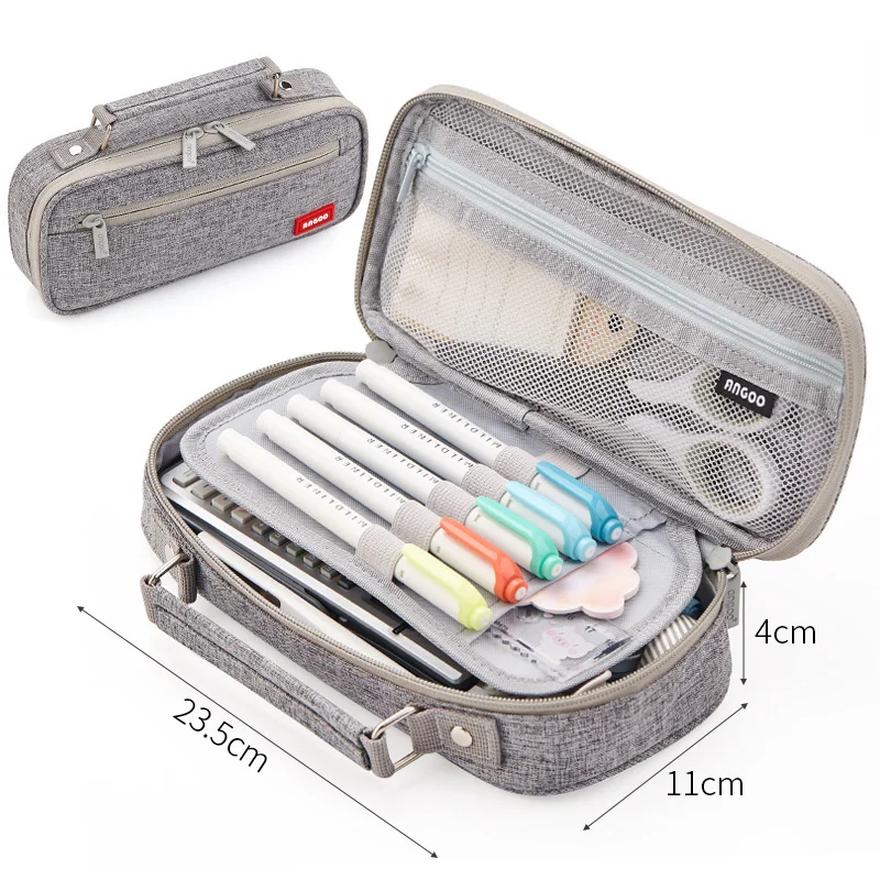 

Large Capacity Exquisite Canvas Portable Pencil Case School Pen Case Supplies Pencil Bag Pencils Pouch Stationery