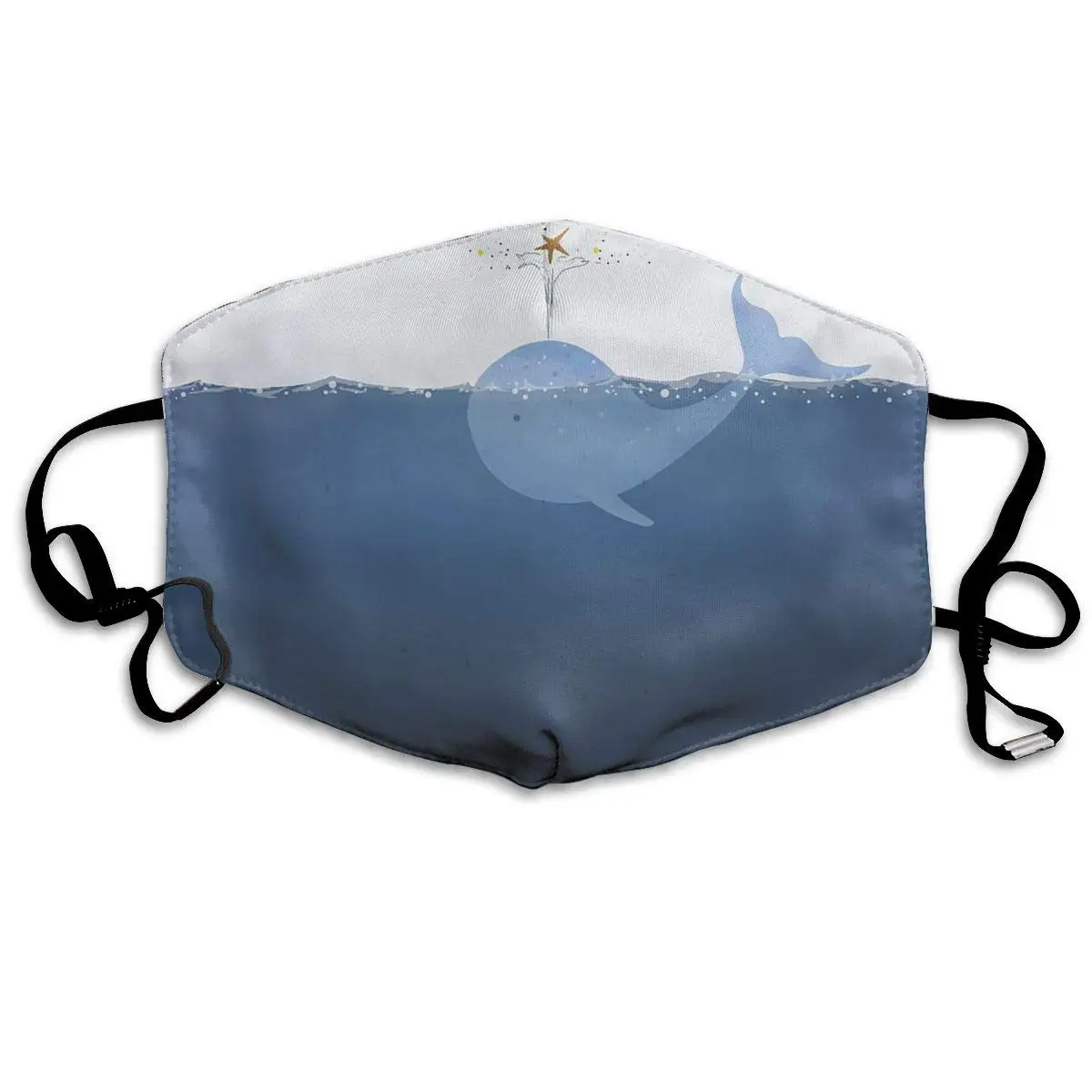 Полиэстеровая противопылевая маска для рта-Кит мультики Забавный узор Моющиеся