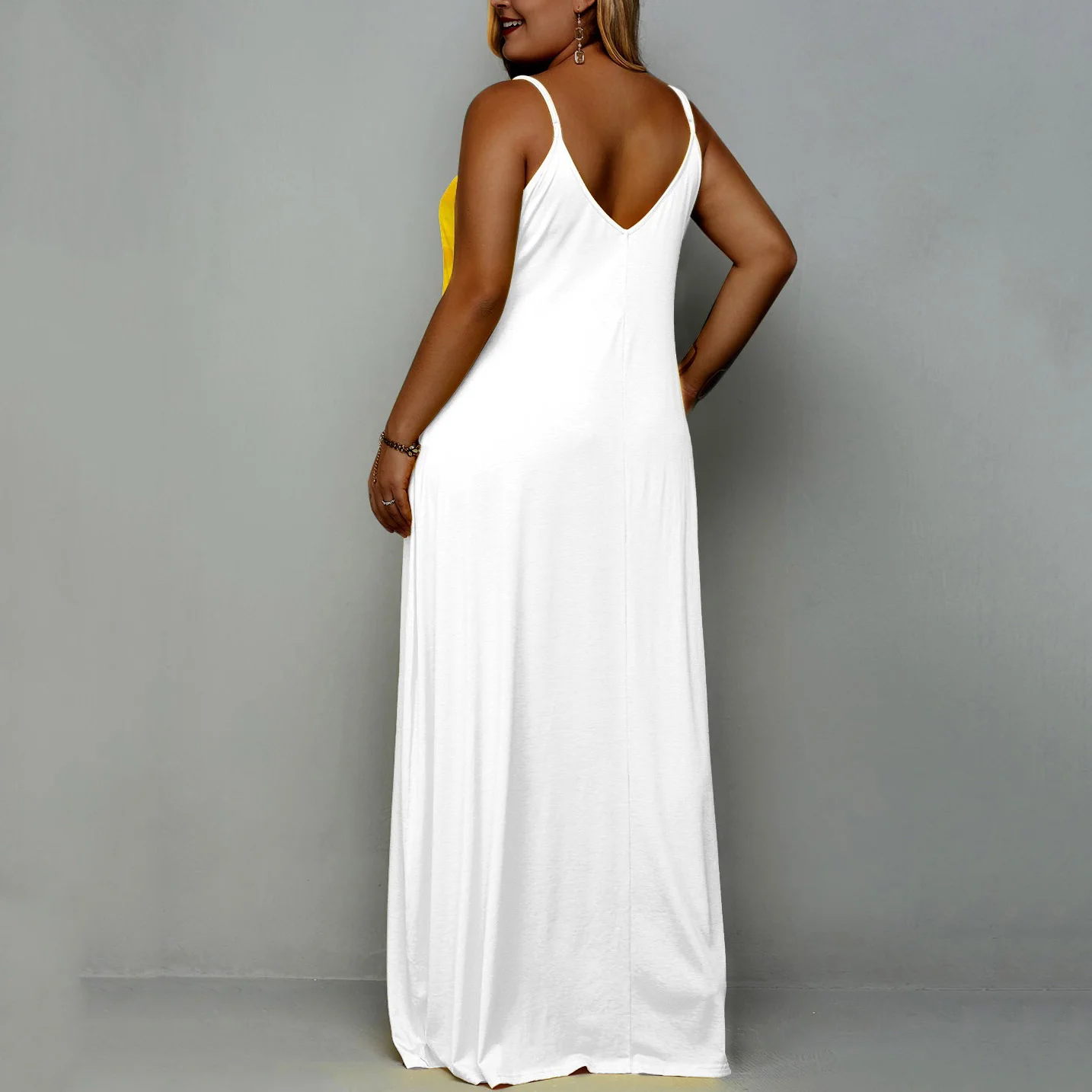 

Women Spaghetti Strap Maxi Dress Floor Length Sleeveless Yellow Floal Print 2020 New Summer Beach Long Dress Wholesale Lots Hot