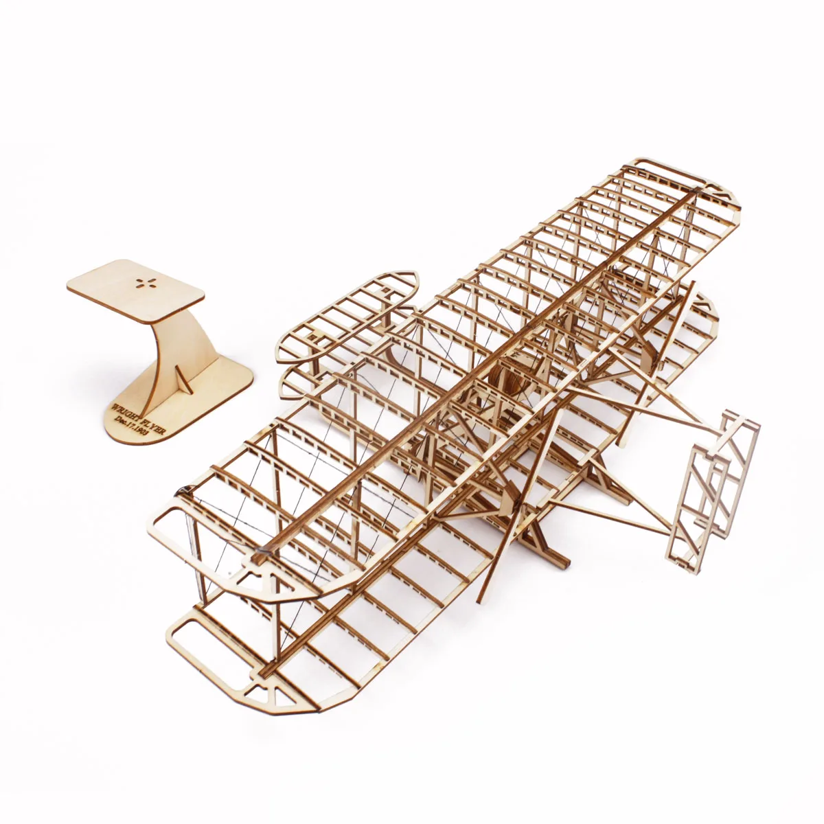 Aircraft Model Wood Airplane Toy Kit Building Collection Wright Brothers Flyer Plane 3D Wooden Assembly Puzzle For Kids Adults | Игрушки и