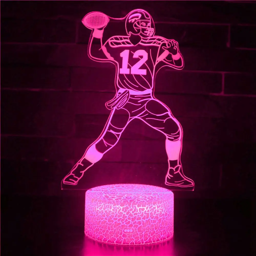 

3D night light LED table lamp sports rugby character commemorative olive hat icon children's birthday Christmas gift decorat