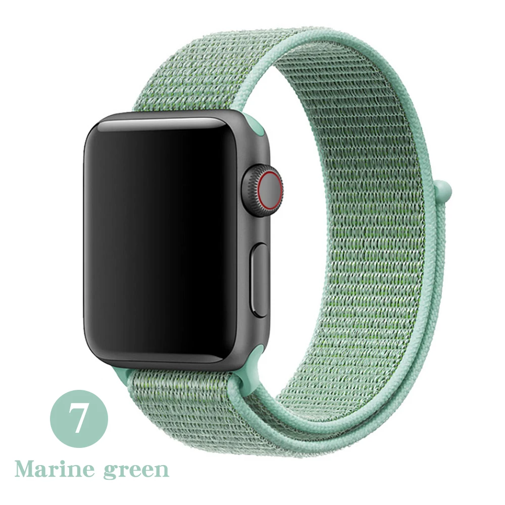 Marine green Ремешок для Apple Watch серии 5 4 iwatch 42 мм 38 мм 44 мм 40 мм correa Apple Watch ремешок 321 аксессуары для умных часов браслет - Цвет ремешка: Marine green