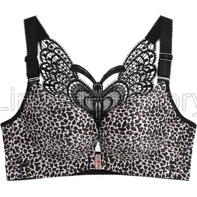 Silver leopard Модные, пикантные спортивный бюстгальтер для девочек переходного возраста от Для женщин застежка спереди Бесшовный Бюстгальтер Bralette провода бюстгальтер, женское нижнее белье, чашечки расположены рядом, Прямая поставка - Цвет: Silver leopard