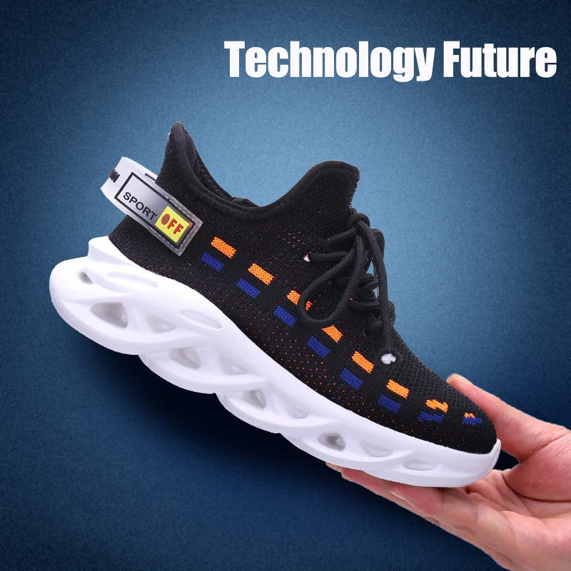 Обувь для детей модные джинсы мальчиков и девочек Кроссовки красочные вязать