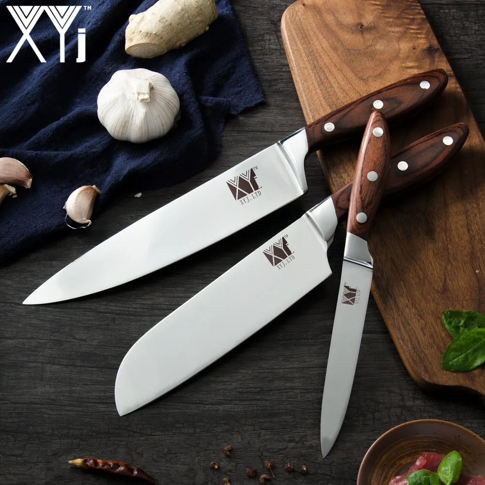 Набор японских кухонных ножей XYj 3 шт. профессиональный шеф повар инструменты для