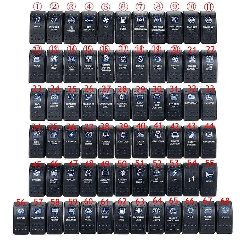 1 шт. 12 В 24 кулисный переключатель для автомобиля лодки фургона водонепроницаемый