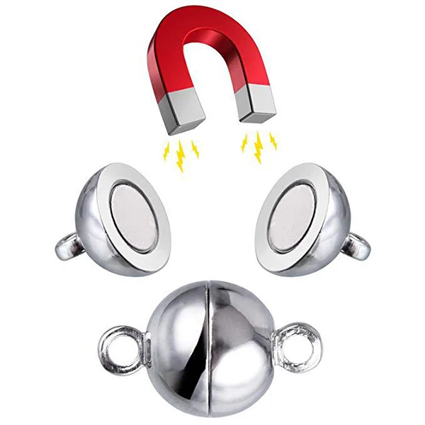 

10pc Magnetic Clasps Hooks Bracelet Spherical Connectors For DIY Jewelry Making