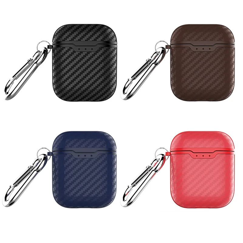 carbon fiber style earphone case for apple airpods 1 2 case business soft tpu full protective case for airpods 2 cover soft case free global shipping