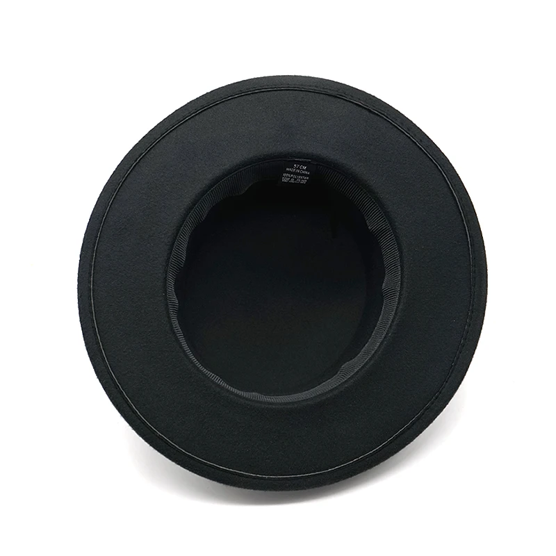 

Women Men Wool Fedora Hat With Gold chain Ribbon Gentleman Elegant Lady Winter Autumn Wide Brim Jazz Church Panama Top hat