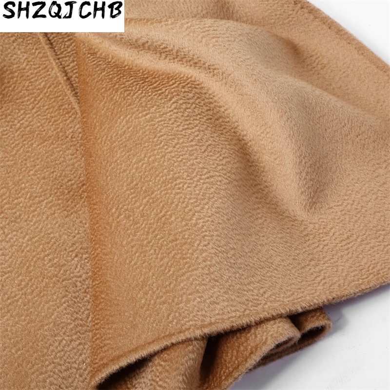 

JCHB 2021 Vintage Wool Coat Women Double Sided Long Jacket Winter Coat Women Elegant Windbreaker Abrigos Mujer Invierno 7202 YY