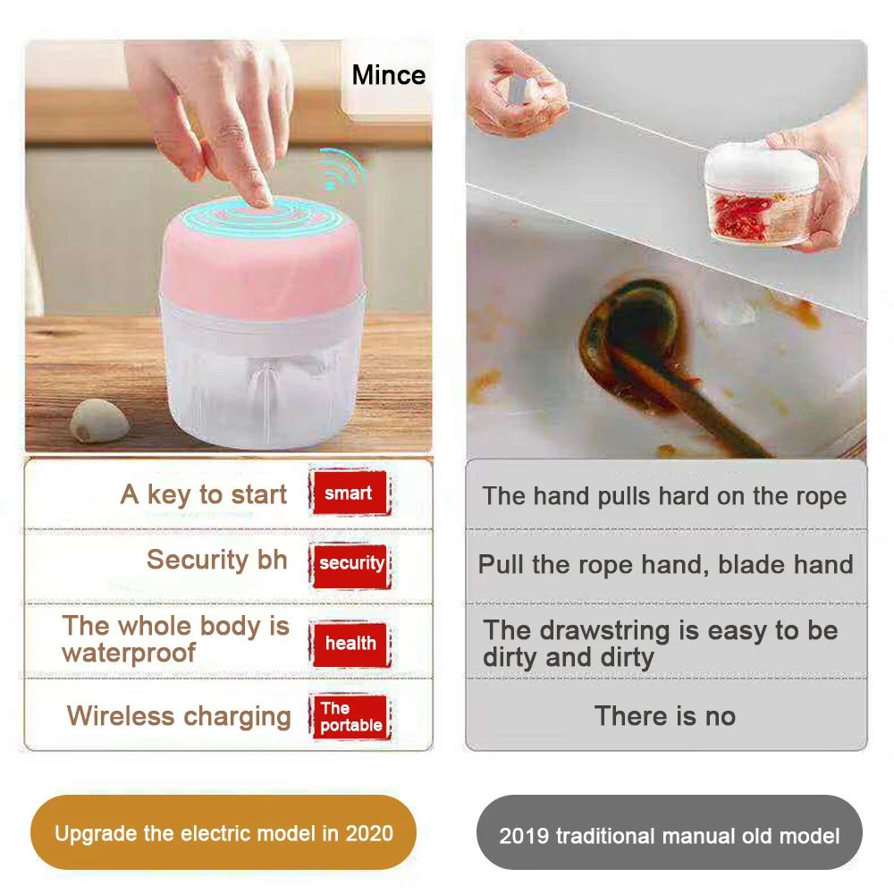 Миниатюрный Электрический измельчитель еды портативный беспроводной комбайн