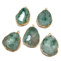 natural stone pendants necklace water drop shape pendants big hole pendants for jewelry making charms women men jewelry
