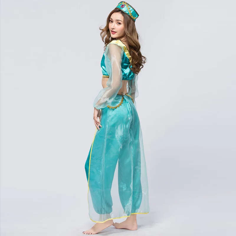 Женский костюм для взрослых принцессы жасмина Аладдина маскарадный укороченный