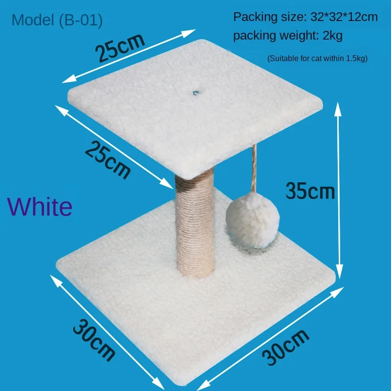 Устойчивая маленькая и средняя сизальная колонна бархатная рама для кошачьего