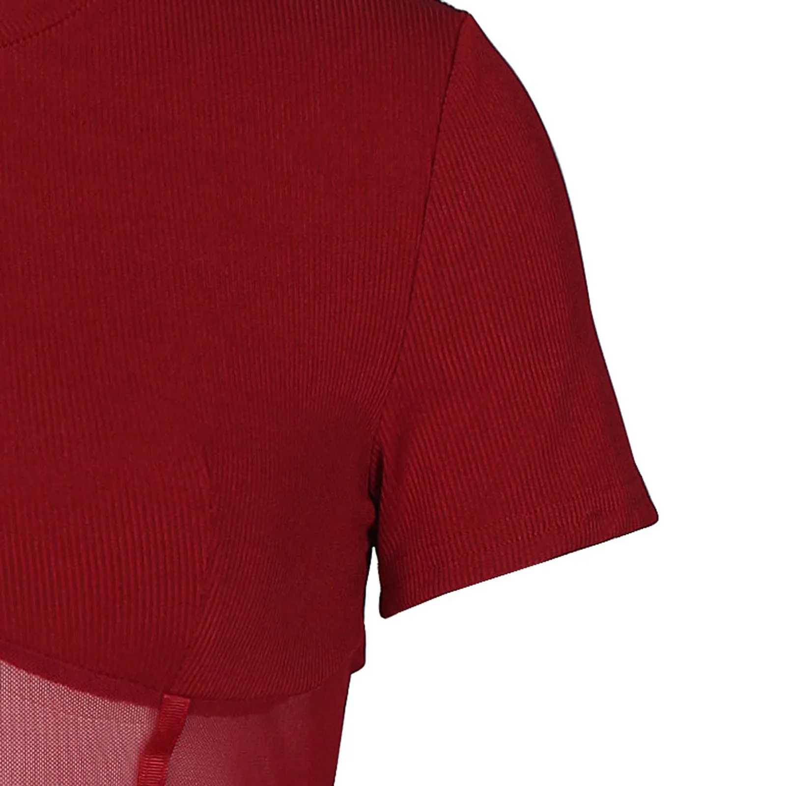 

Summer Women'S Fashion Polyester Short Sleeve Round Neck Solid Color Hollow Short Sexy T-Shirt Femme Magliette Donna Estive F4