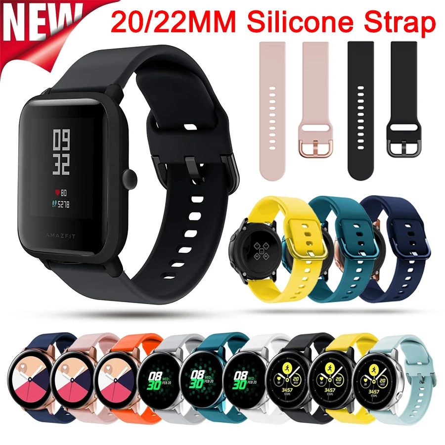 

Ремешок 20 мм для наручных часов Samsung Galaxy Watch Active 2, браслет для Galaxy Watch 46 мм Gear S3 Amazfit Bip, аксессуары