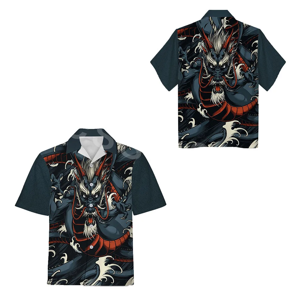 Мужская Летняя гавайская рубашка с 3D-принтом в стиле Харадзюку - купить по