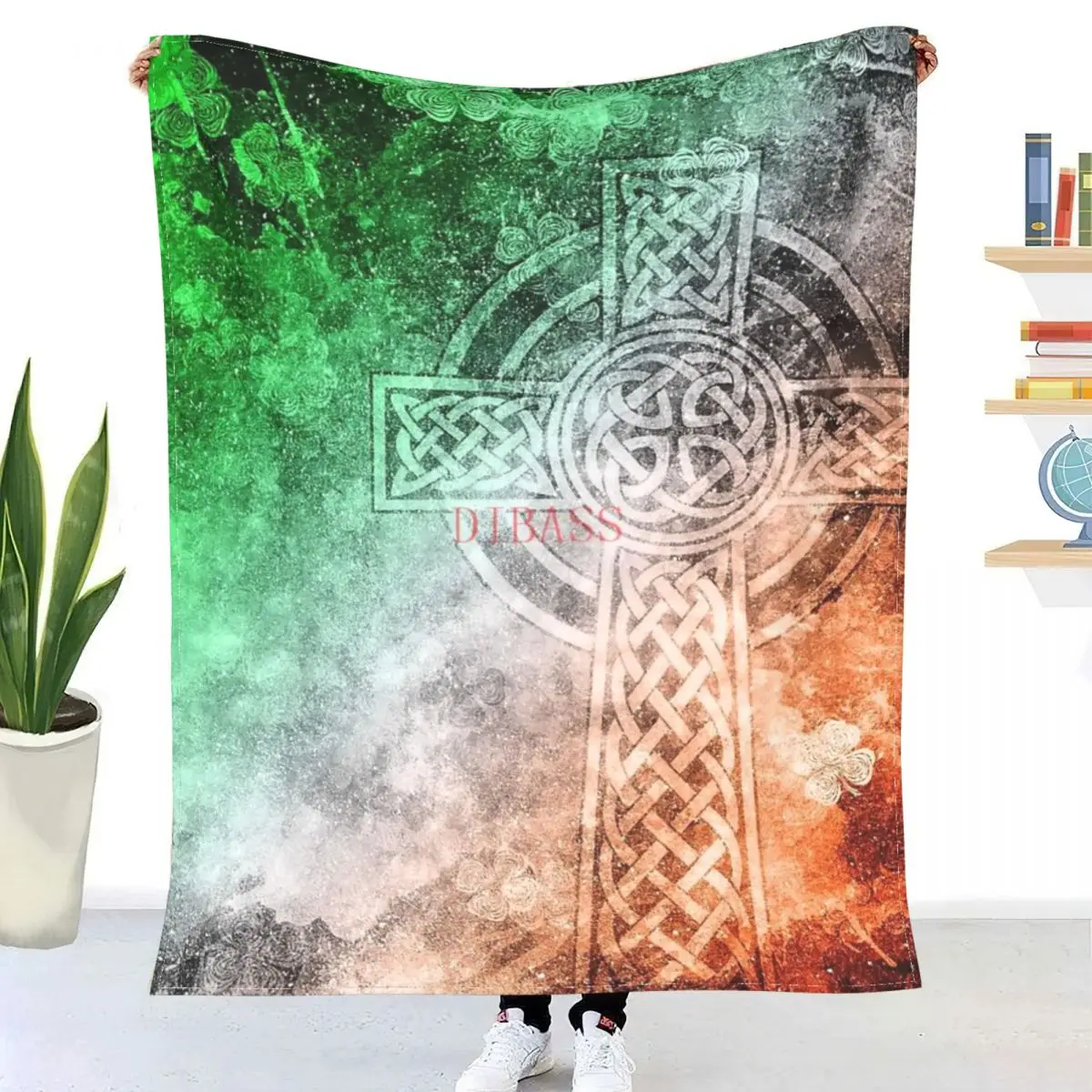 

Состаренный ирландский кельтский крест с 3D принтом, Фланелевое покрывало, покрывало для дивана, одеяло s