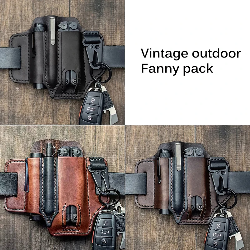 

Tactical Multifunction Belt Leather Sheath Pocket Portable Muti-Tool Storage Bag Leather Pocket Waist Pocket Outdoor Hunting