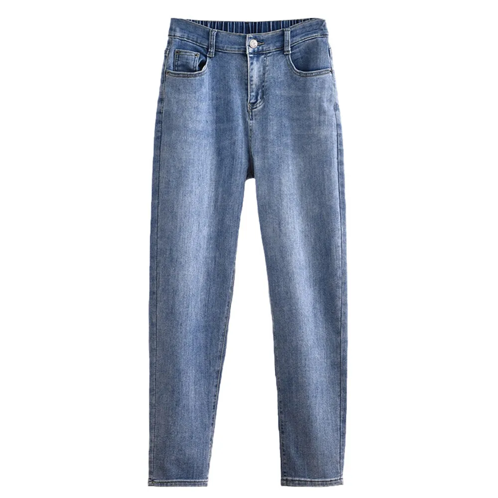 

New Jeans Women's High Waist Slim Classic Loose Straight Pencil Pants 2021 Hot Selling Cotton Female Elasticity Daddy Pants