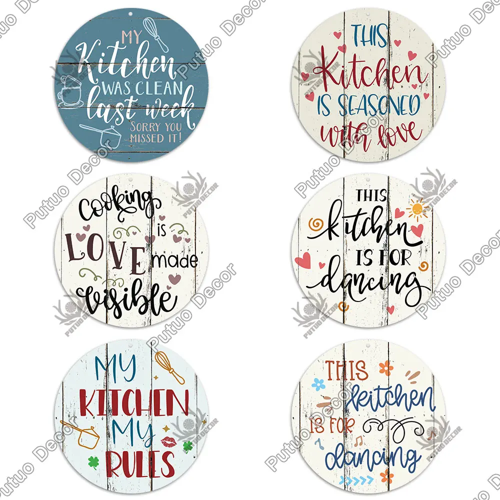 

Putuo Decor Kitchen Wooden Signs Wall Plaque Room Door Decoration for Home Sweet Kitchen Decor Living Family Plaque Wood Gifts