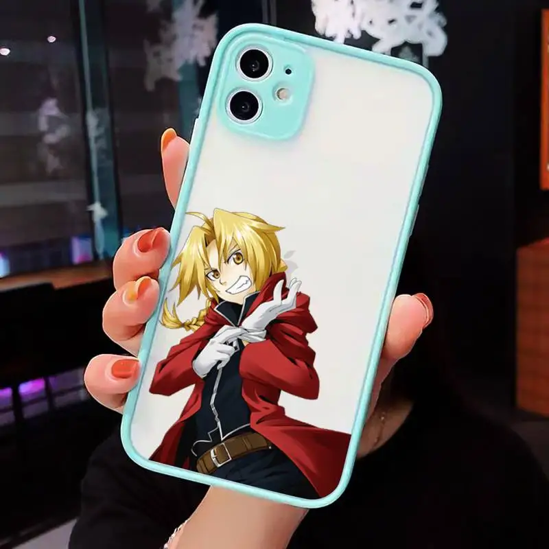 

Fullmetal Alchemist Edward Elric Phone Cases matte transparent For iphone 7 8 11 12 plus mini x xs xr pro max cover