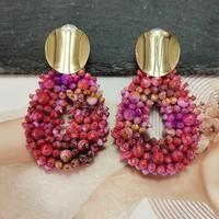 manilai spray paint resin beads earrings for women handmade oval big drop earrings bohemian jewelry dangle earrings accessories