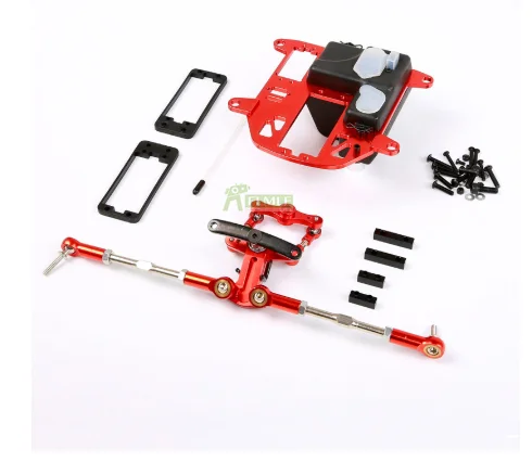 Red Сплав ЧПУ симметричный поворот руля Набор подходит для 1/5 HPI ROVAN КМ BAJA 5B SS - Цвет: Red