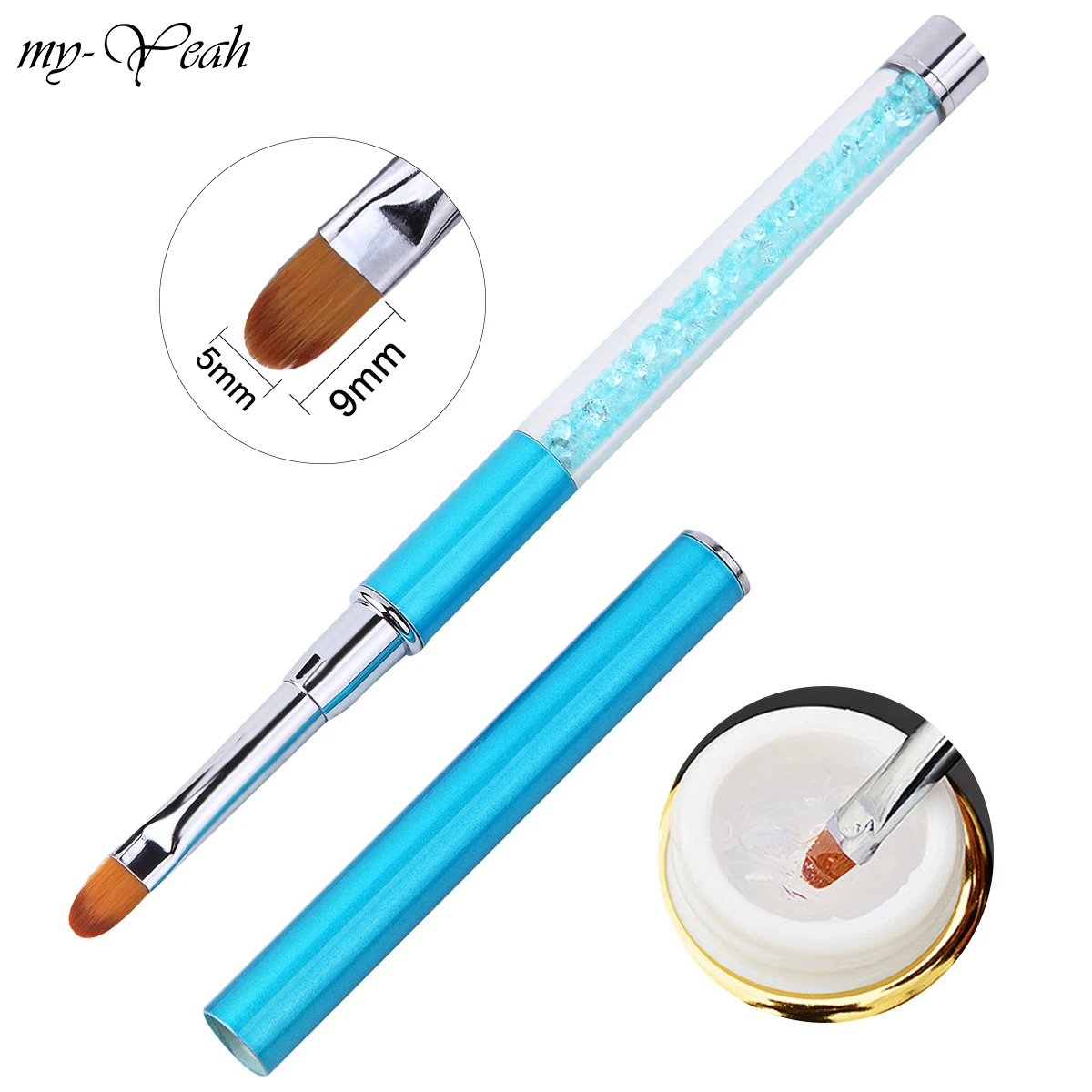 Nail Art Rhinestone Acrylic Handle Carving Nails UV Gel Painting Brush Lines Liner DIY Design Drawing Pen Manicure Tool Home | Красота и