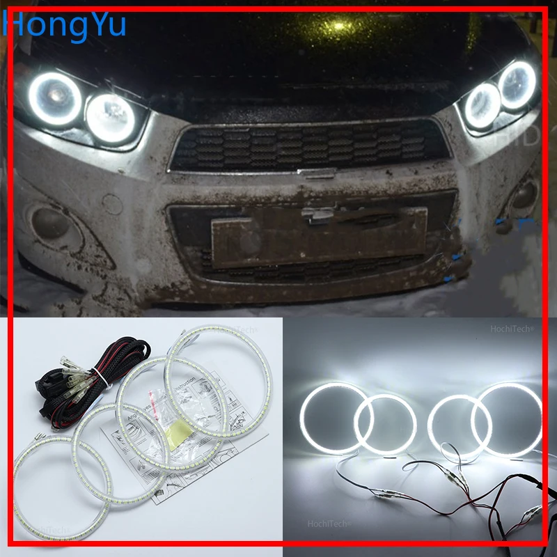 

Дневные ходовые светильник ни DRL белого цвета 2011 SMD 2012 для Chevrolet AVEO Sonic T300 2013 2014 3528 комплект светодиодов «глаза ангела»