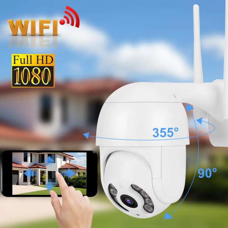 2in водонепроницаемая купольная мини камера PTZ 1080P WiFi 8 огней охранное наблюдение