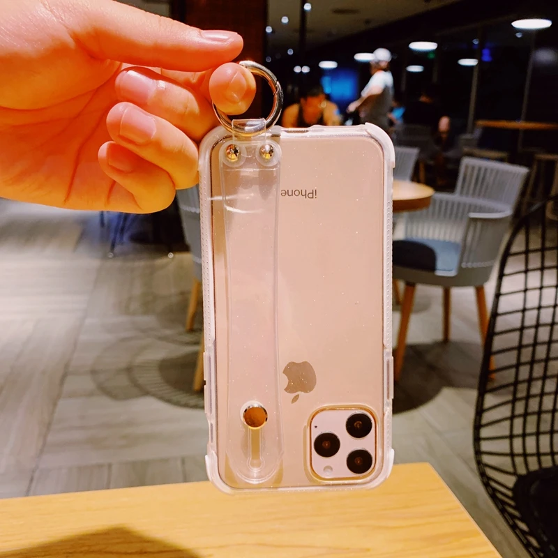 Блестящий ремешок на запястье ручная Подушка безопасности прозрачный мягкий