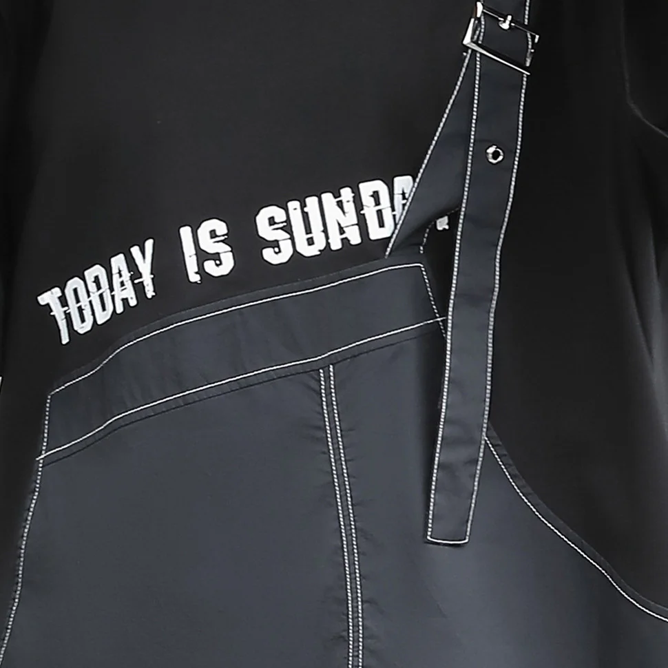 

Vefadisa Black Fashion Summer Patchwork Women Dress 2021 Letter Print Female Dress Stitching Color Short Sleeve Dress QYF5790