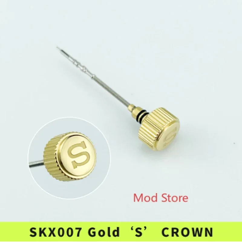 

NEW Arrival SKX007 Gold Crown Engraved Signed 'S' Mod Parts 2 Gaskets Fit Fashion NH35/36 NH35A/36A NE15 7S26 4R36 6R15 Movement