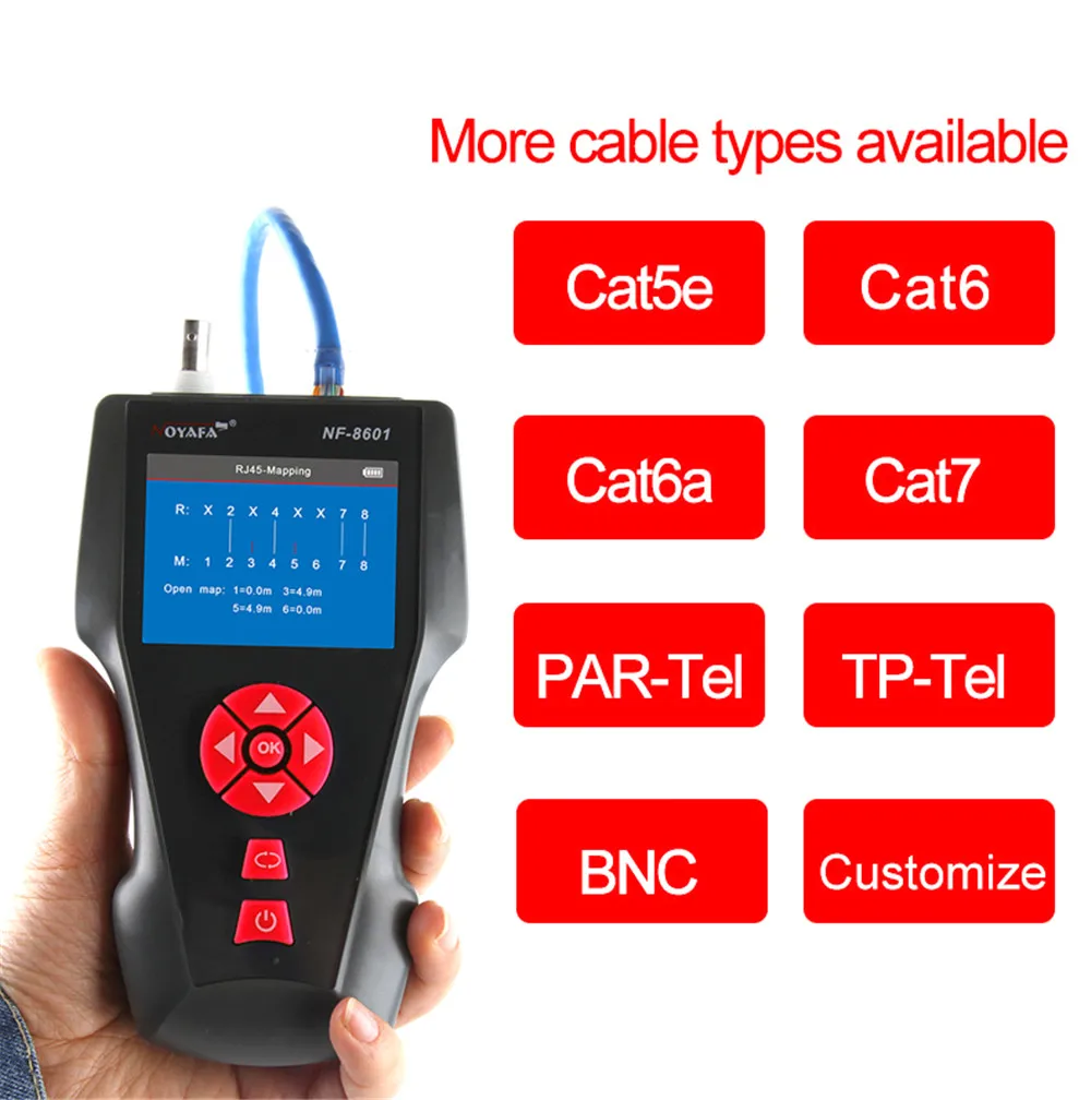 Kebidu NF-8601 с тестером кабеля PING/POE новый дизайн кабельный трекер мультиметр для