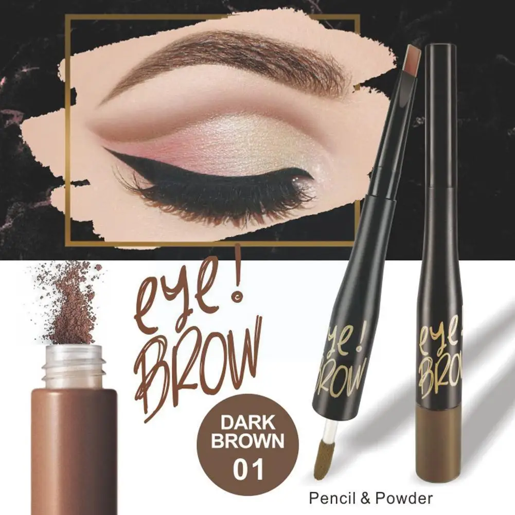 

Двухсторонняя пудра для бровей 2 в 1, водостойкая и потостойкая искусственная тату-ручка, косметический карандаш для бровей P4X5