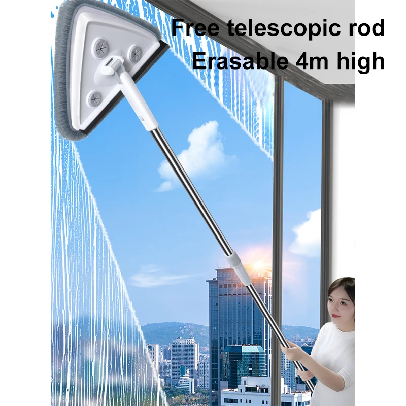 Joybos-limpiador de ventanas telesc&oacute;pico de gran altura, escobilla de limpieza de vidrio ajustable giratorio de 360 &deg;, utensilio dom&eacute;stico-4