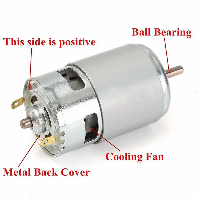 

Dual Output Shaft 775 DC Motor Ball Bearing Motor High Torque High Power Bench Saw Table Drill Mill with Fan Low Noise 12V -36V