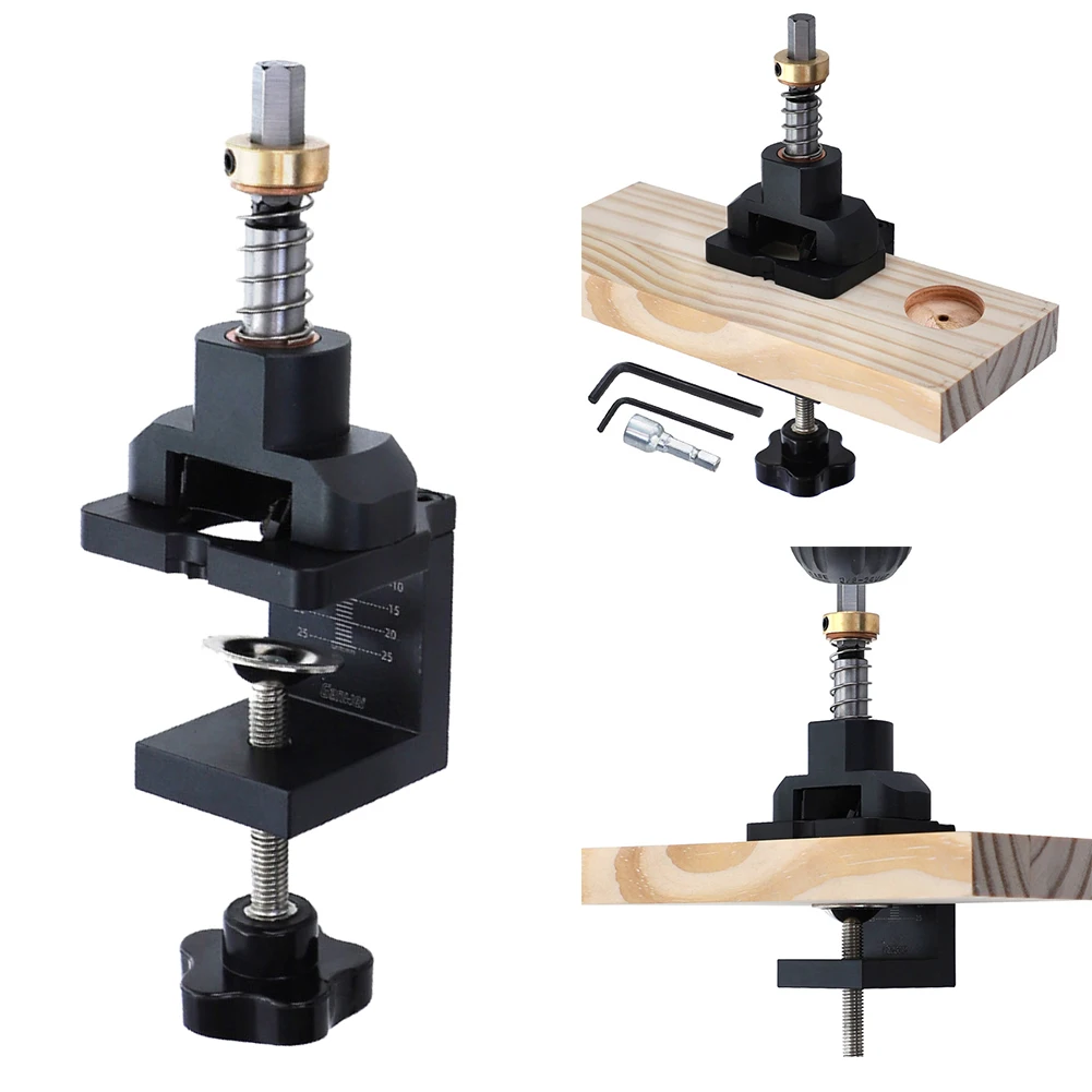 

35mm Drilling Guide Manual DIY Hole Punch With Clamp Practical Aluminum Alloy Hinge Jig Cabinet Door Easy Operate Locator Home