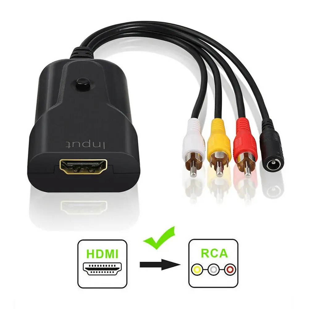 Преобразователь сигнала 1080p Mini to AV композитное видео аудио адаптер NTSC