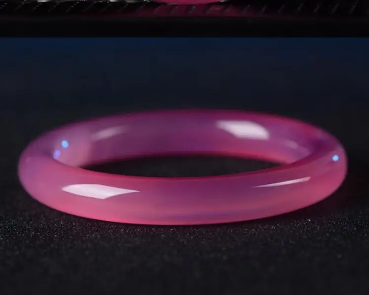 Изысканные ювелирные изделия чистый натуральный халцедон Розовая широкая