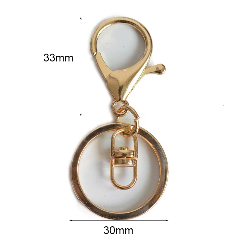 5 шт./лот 30 мм кольцо для ключей поворотные крючки застежки с карабином