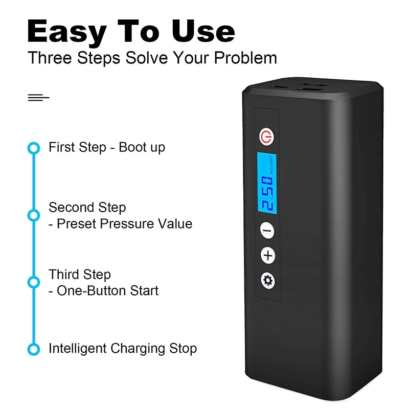 Precio Inflador De Neumáticos Portátil, Bomba Para Bicicleta Eléctrica, Minicompresor De Mano, Con Pantalla LCD