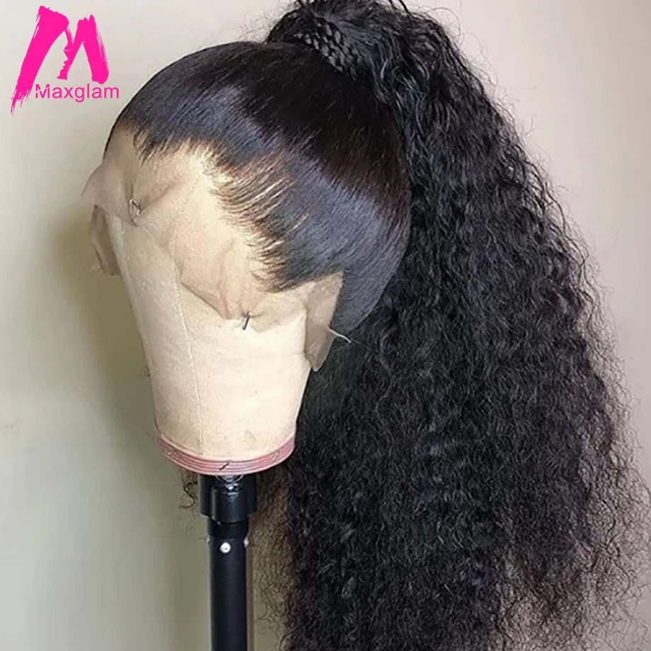 360 синтетический фронтальный парик из человеческих волос предварительно
