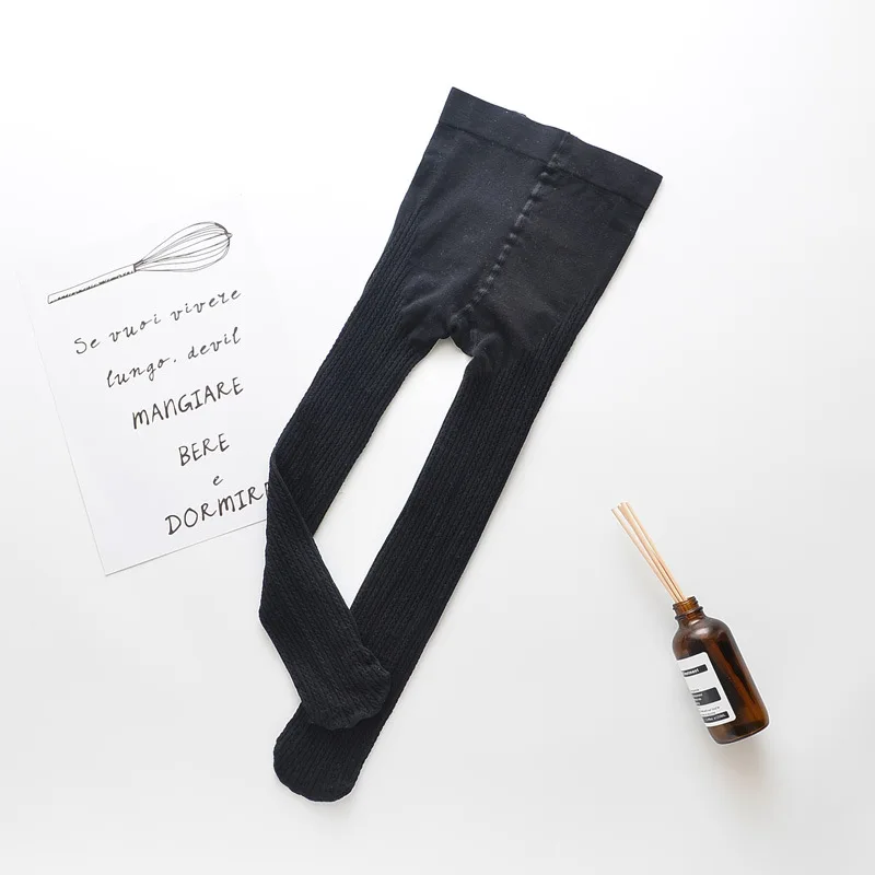 black Новинка; сезон осень; хлопковые колготки для маленьких девочек; эластичные детские колготки; мягкие трикотажные детские чулки - Цвет: black