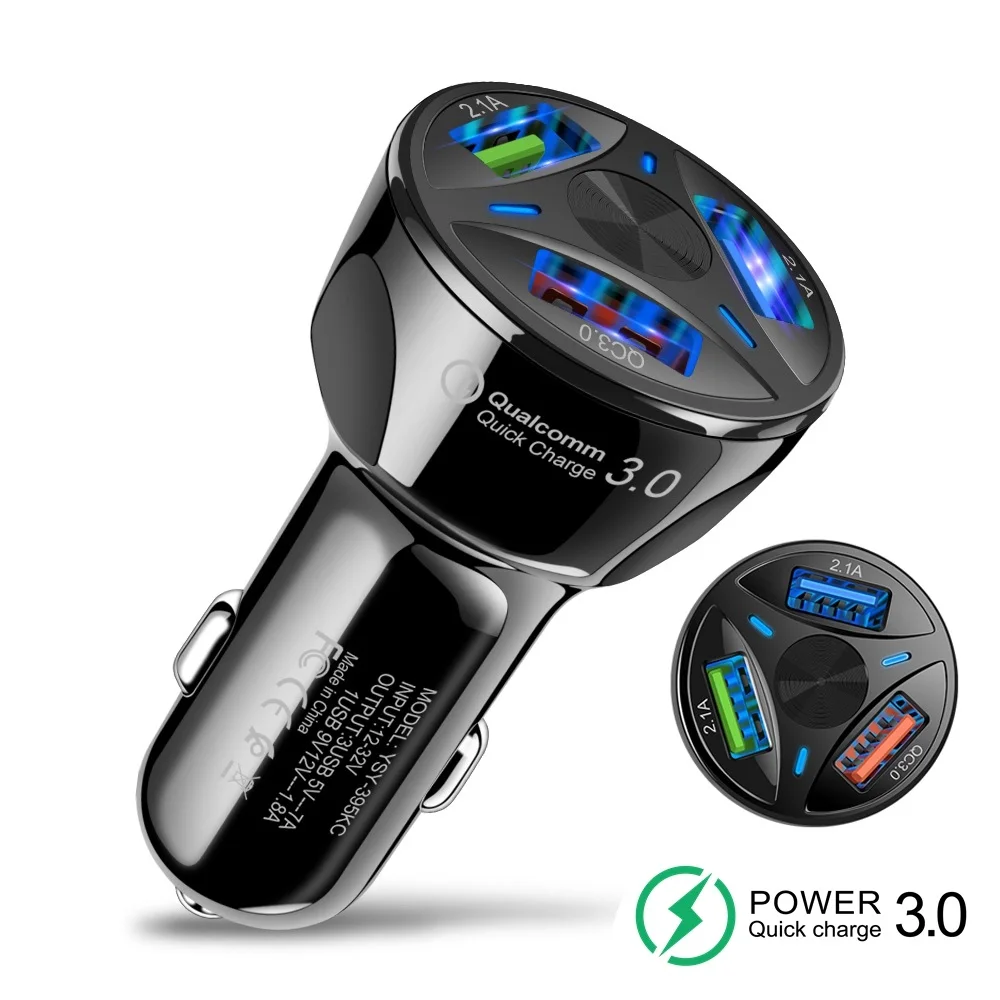 

Adapter USB Car Charger Fast Charge 3.0 Fast Car Cigarette Lighter Suitable For Samsung Huawei Xiaomi IPhone Car Charger QC 3.0