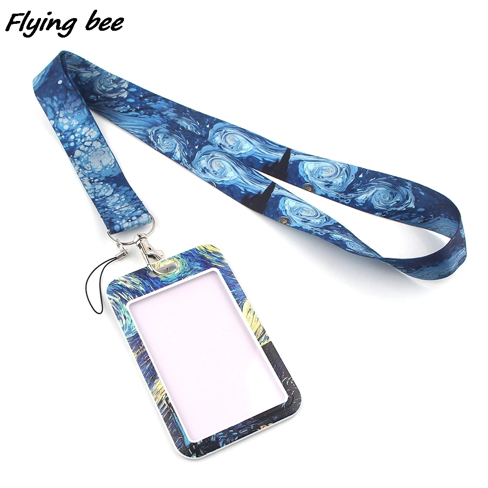 Бейдж Flyingbee X1301 со звёздным небом Модный чехол на шнурке для удостоверения