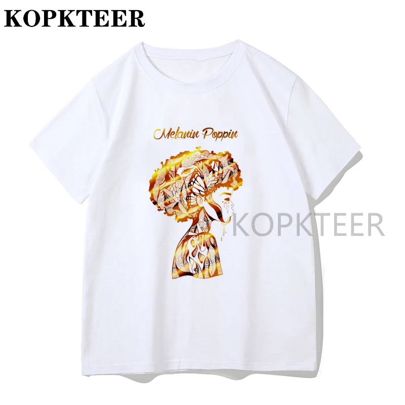 

Black Girl Magic Melanin Pride Tshirt Femme Melanin T Shirt Women Summer Short Sleeve Hipster Letters Streetwear Drop Shipping